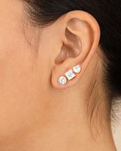 Load image into Gallery viewer, Sterling Silver Statement CZ Stud Set of 3
