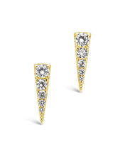 Load image into Gallery viewer, Sterling Silver CZ Pyramid Studs

