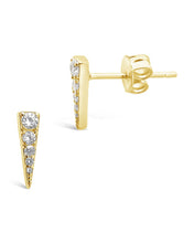 Load image into Gallery viewer, Sterling Silver CZ Pyramid Studs
