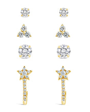 Load image into Gallery viewer, Sterling Silver 4pc Everyday CZ Earring Set
