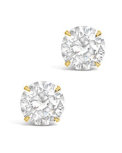Load image into Gallery viewer, Sterling Silver 8mm CZ Stud Earrings
