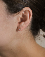 Load image into Gallery viewer, Sterling Silver CZ Pyramid Stud Earrings
