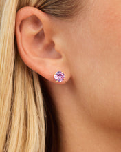 Load image into Gallery viewer, Sterling Silver 7mm Rainbow CZ Studs
