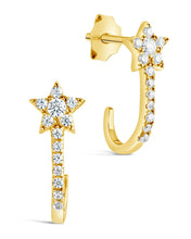 Load image into Gallery viewer, Sterling Silver CZ Star Jacket Earrings
