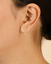 Load image into Gallery viewer, Sterling Silver CZ Star Jacket Earrings
