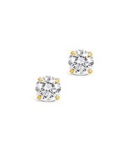 Load image into Gallery viewer, Sterling Silver 4mm CZ Stud Earrings
