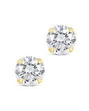 Load image into Gallery viewer, Sterling Silver 6mm CZ Stud Earrings
