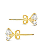 Load image into Gallery viewer, Sterling Silver 6mm CZ Stud Earrings

