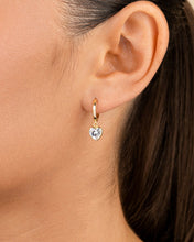 Load image into Gallery viewer, Sterling Silver Lizzy CZ Heart Drop Earrings
