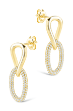 Load image into Gallery viewer, Sterling Silver Taissa CZ Chain Link Studs
