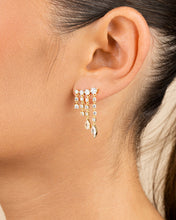 Load image into Gallery viewer, Sterling Silver Adrian CZ Waterfall Statement Studs
