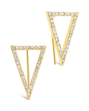 Load image into Gallery viewer, Sterling Silver Janine CZ Geometric Crawler Earrings
