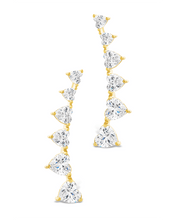 Load image into Gallery viewer, Sterling Silver Jillian CZ Heart Crawler Studs

