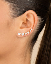 Load image into Gallery viewer, Sterling Silver Jillian CZ Heart Crawler Studs
