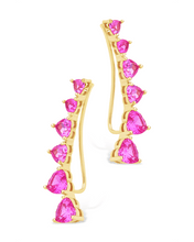 Load image into Gallery viewer, Sterling Silver Jillian CZ Heart Crawler Studs

