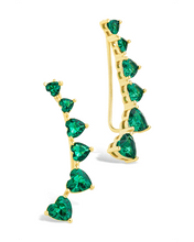 Load image into Gallery viewer, Sterling Silver Jillian CZ Heart Crawler Studs
