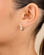 Load image into Gallery viewer, Sterling Silver Ravenna CZ Micro Hoop Earrings
