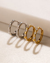 Load image into Gallery viewer, Sterling Silver Henley CZ Baguette Micro Hoop Earrings
