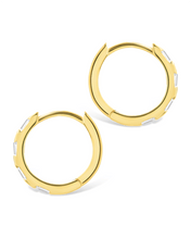 Load image into Gallery viewer, Sterling Silver Henley CZ Baguette Micro Hoop Earrings
