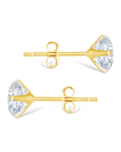 Load image into Gallery viewer, Sterling Silver Asscher Cut Prong Set Stud Earrings
