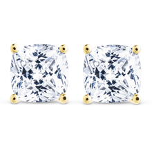 Load image into Gallery viewer, Sterling Silver Cushion Cut Prong Set Stud Earrings
