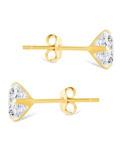 Load image into Gallery viewer, Sterling Silver Cushion Cut Prong Set Stud Earrings
