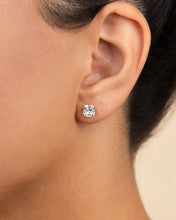 Load image into Gallery viewer, Sterling Silver Cushion Cut Prong Set Stud Earrings
