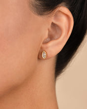 Load image into Gallery viewer, Sterling Silver Marquise Cut Bezel Set Stud Earrings
