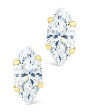 Load image into Gallery viewer, Sterling Silver Marquise Cut Prong Set Stud Earrings
