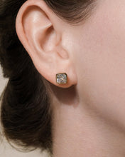 Load image into Gallery viewer, Sterling Silver Radiant Cut Bezel Set Stud Earrings
