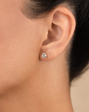 Load image into Gallery viewer, Sterling Silver Trillion Cut Prong Set Stud Earrings
