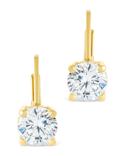 Load image into Gallery viewer, Sterling Silver Round Cut French Clip Earrings
