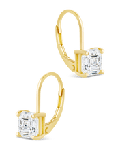 Load image into Gallery viewer, Sterling Silver Princess Cut French Clip Earrings

