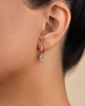 Load image into Gallery viewer, Sterling Silver Eugenia Heart Cut CZ Dangle Micro Hoops
