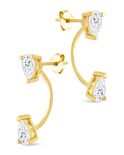 Load image into Gallery viewer, Sterling Silver Pear Cut Duo Jackets
