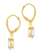Load image into Gallery viewer, Sterling Silver Angelica Pear Cut CZ French Clip Earrings

