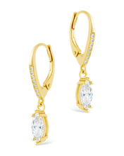 Load image into Gallery viewer, Sterling Silver Allegra Marquise Cut CZ French Clip Earrings
