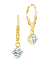 Load image into Gallery viewer, Sterling Silver Matilda Brilliant Cut CZ French Clip Earrings
