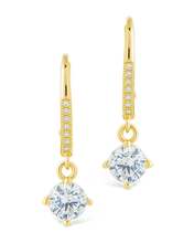 Load image into Gallery viewer, Sterling Silver Matilda Brilliant Cut CZ French Clip Earrings
