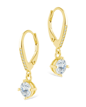 Load image into Gallery viewer, Sterling Silver Matilda Brilliant Cut CZ French Clip Earrings
