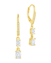 Load image into Gallery viewer, Sterling Silver Liesel Oval Cut CZ French Clip Earrings

