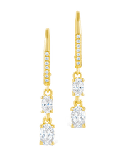 Load image into Gallery viewer, Sterling Silver Liesel Oval Cut CZ French Clip Earrings
