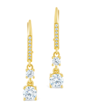 Load image into Gallery viewer, Sterling Silver Magdalena Brilliant Cut CZ French Clip Earrings
