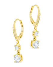 Load image into Gallery viewer, Sterling Silver Magdalena Brilliant Cut CZ French Clip Earrings
