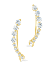 Load image into Gallery viewer, Sterling Silver Brilliant Round CZ Crawlers
