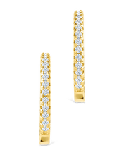 Load image into Gallery viewer, Sterling Silver Thin Bezel Statement Hoops
