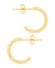 Load image into Gallery viewer, Sterling Silver Thin Bezel Statement Hoops
