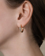 Load image into Gallery viewer, Sterling Silver Eleri CZ Tube Hoops
