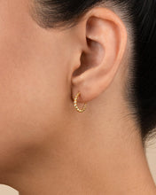 Load image into Gallery viewer, Sterling Silver Bezel Statement Bubble Hoops
