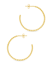 Load image into Gallery viewer, Sterling Silver Bezel Statement Bubble Hoops
